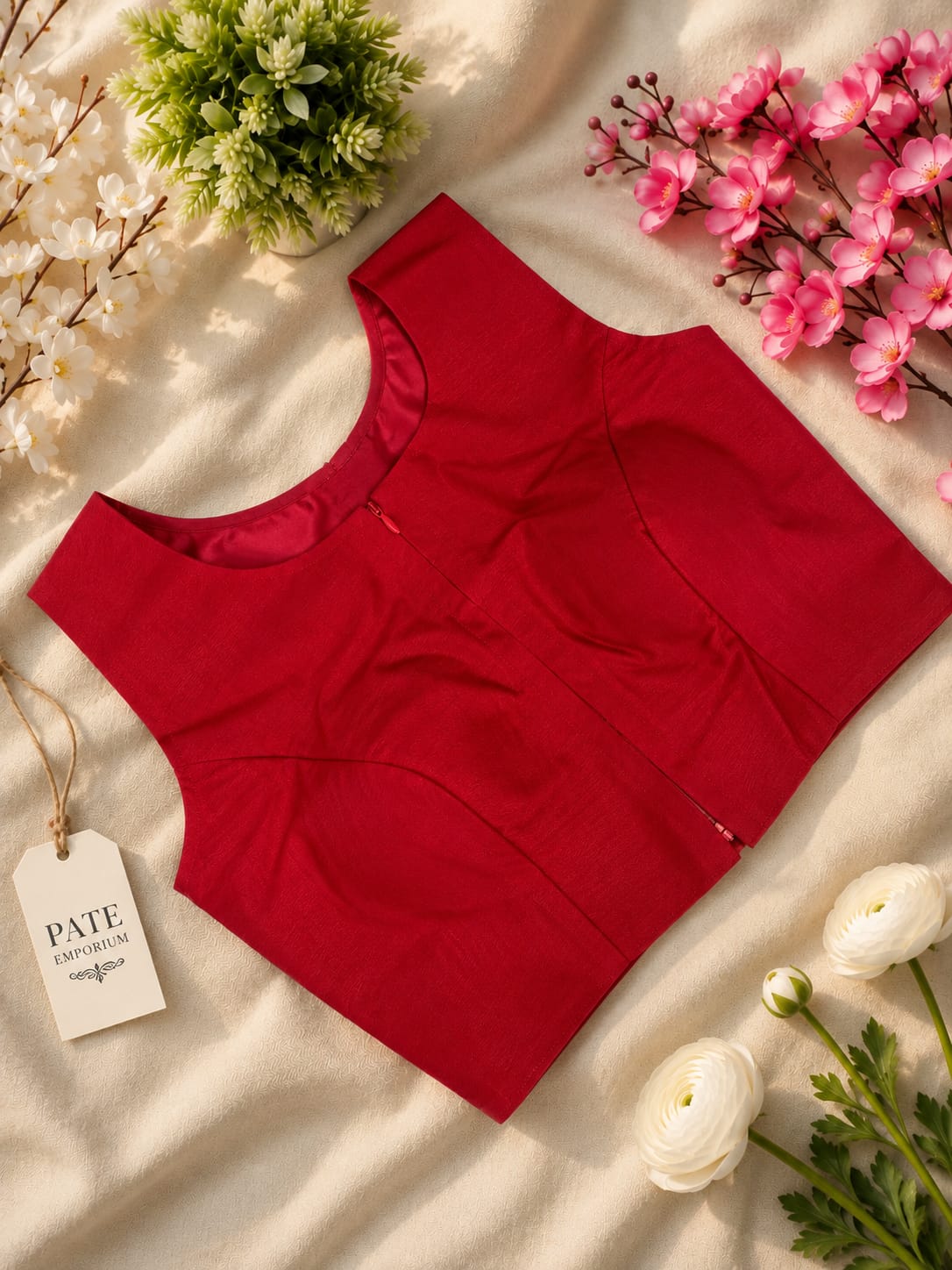 Double Zip Plain Cotton Blouse