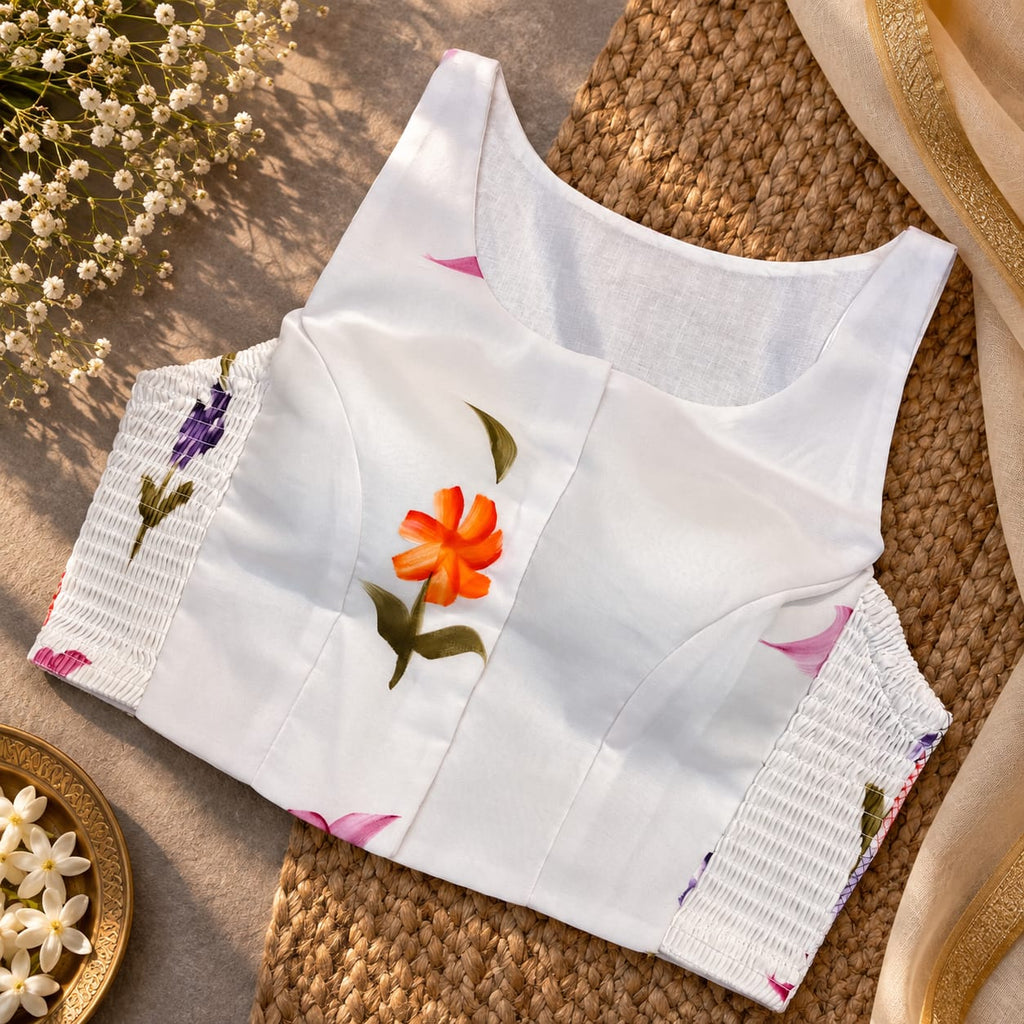 Hand Painted Floral Blouse