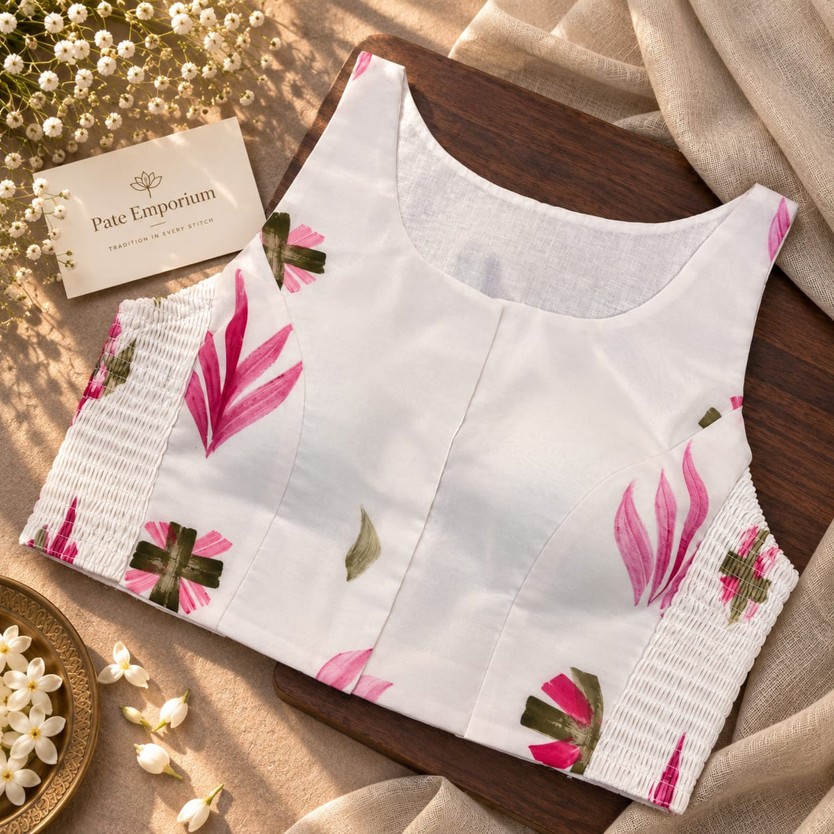 Hand Painted Floral Blouse