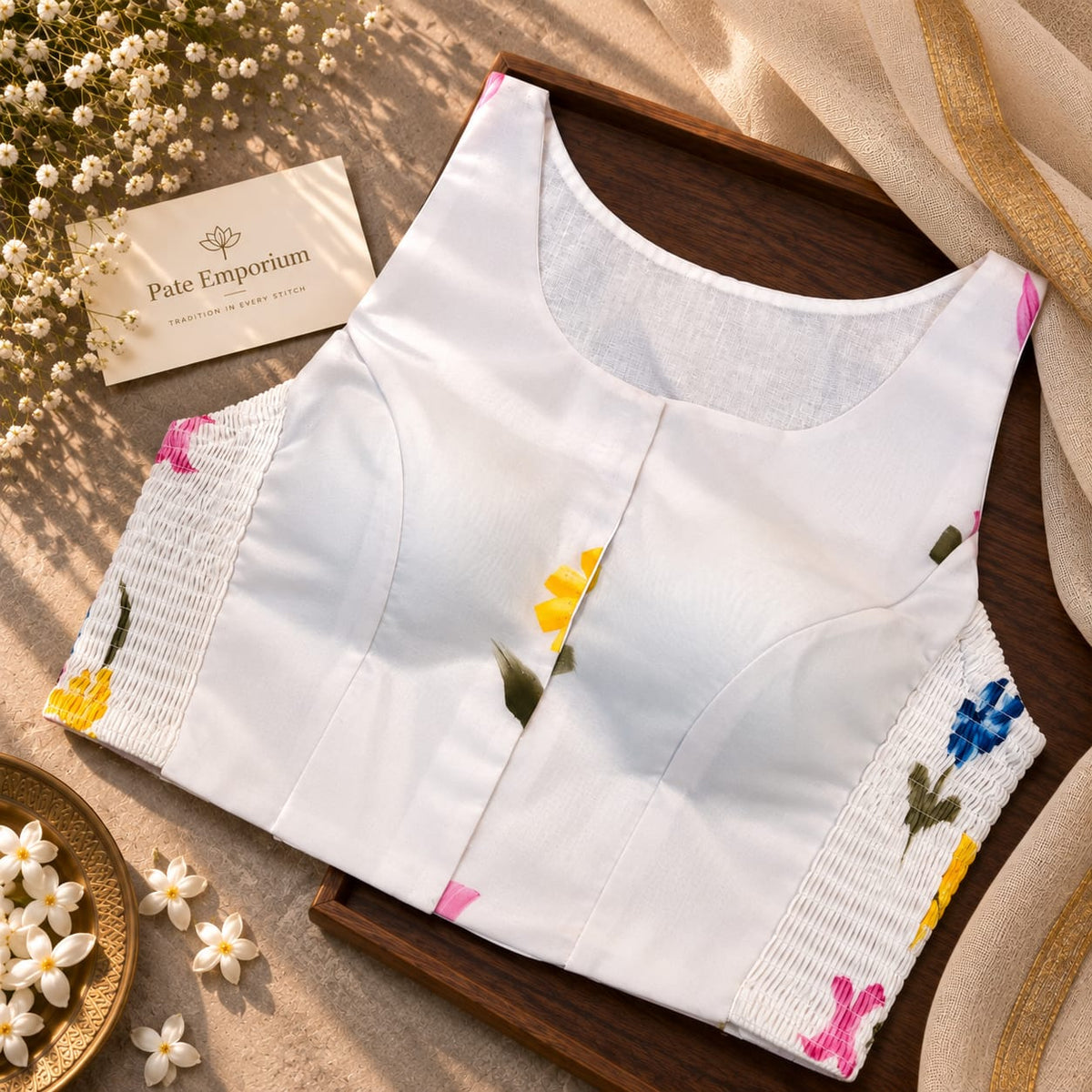 Hand Painted Floral Blouse