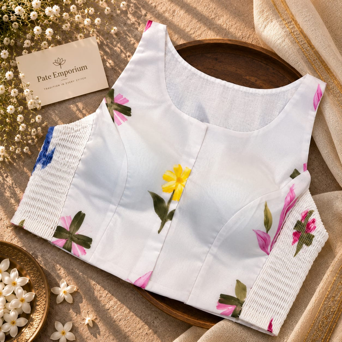 Hand Painted Floral Blouse