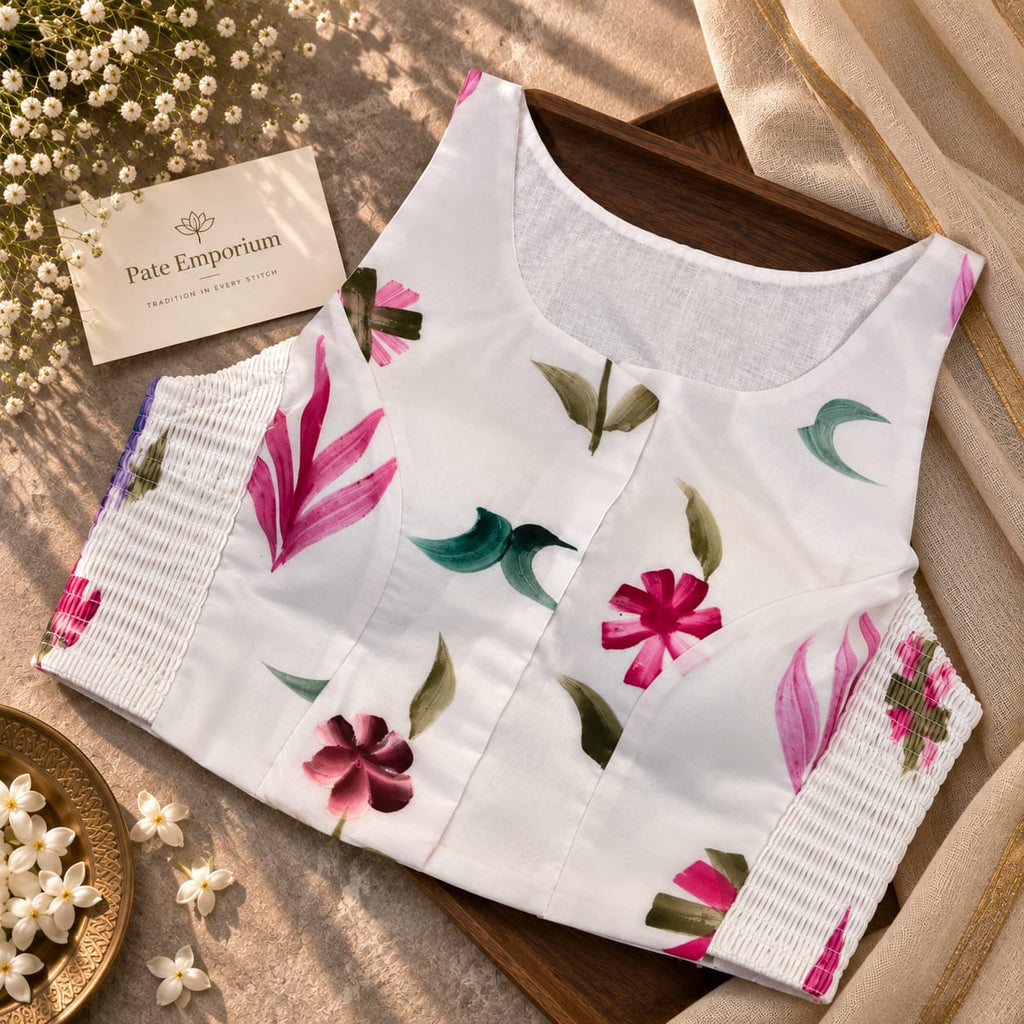 Hand Painted Floral Blouse