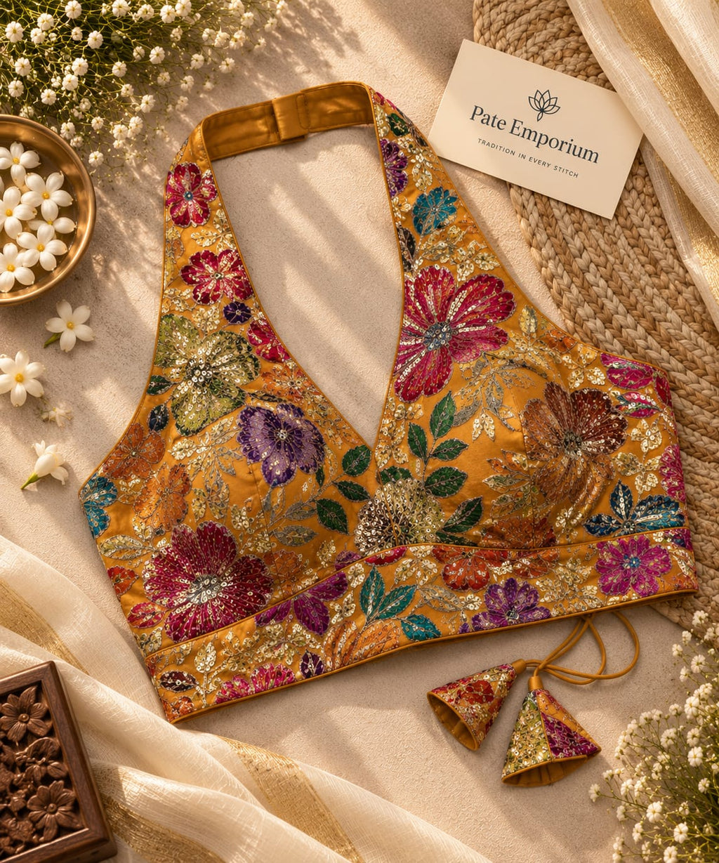 Halter Neck Floral Blouse