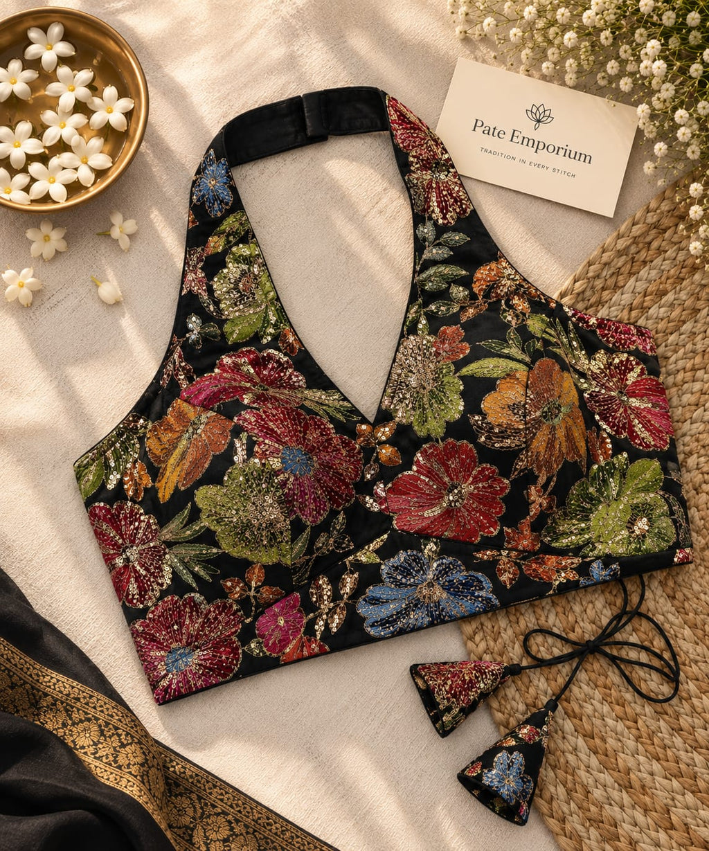 Halter Neck Floral Blouse