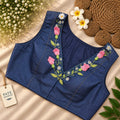 Denim 3D Floral Tulips